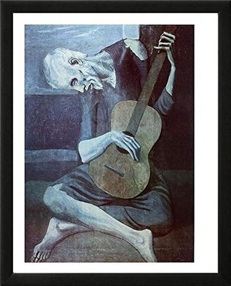 Framed The Old Guitarist By Pablo Picasso 20x16 Art Print Poster Museum