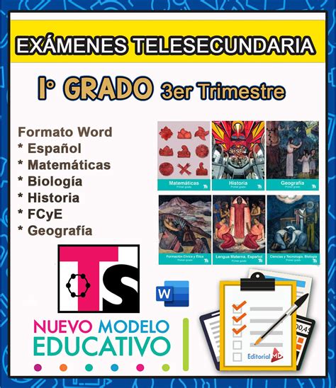 Exámenes 1° De Telesecundaria Del Tercer Trimestre 2023