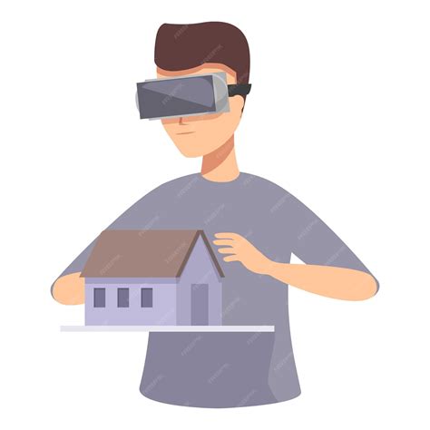 Premium Vector | Man using virtual reality to visualize home design