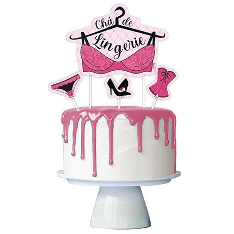 ENFEITE PARA TOPO DE BOLO FESTA CHÁ DE LINGERIE UNIDADES FESTCOLOR LOJA DO ABENÇOADO
