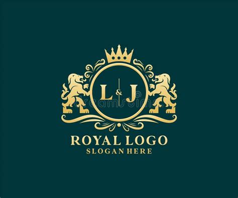 Initial Lj Letter Lion Royal Luxury Logo Template In Vector Art For