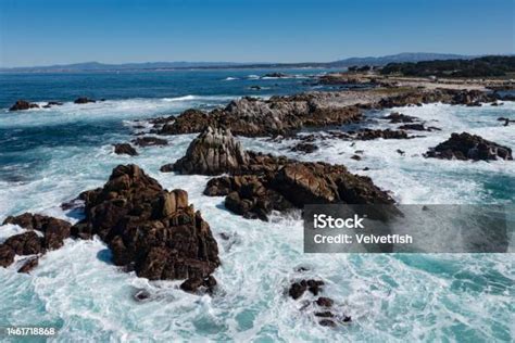 aerial view  monterey bay coast stock photo  image