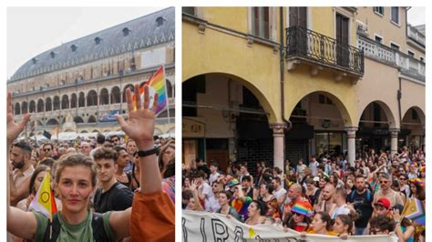 Gay Pride Padova in diecimila sfilano nel centro città per i diritti arcobaleno Corriere it