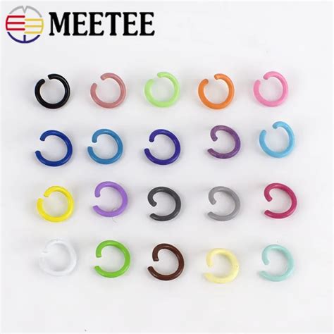Meetee, 100 шт, 1,2*8 мм, яркие цвета, маленькое металлическое кольцо ...