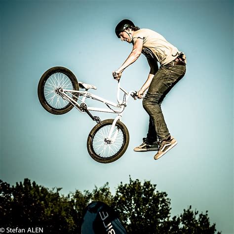 HD wallpaper: man doing trick with red BMX bike, sports, jump