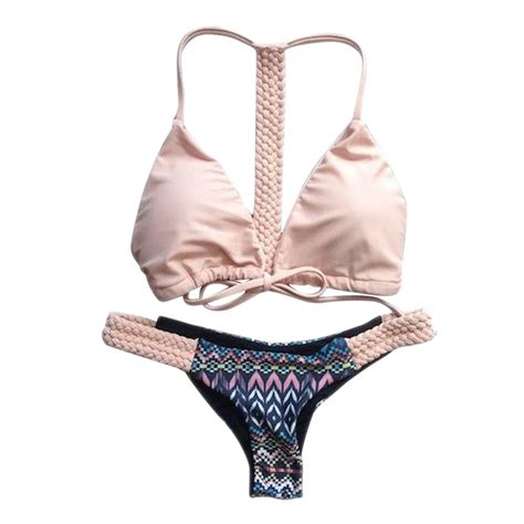 Dropshipping Women S Swimming Suit Push Up Padded Bra Floral Bikini Set Maillot De Bain Femme