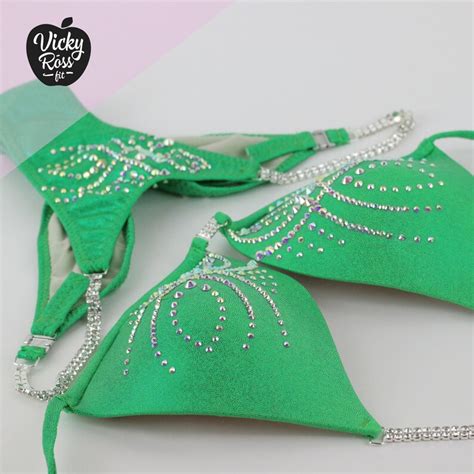 Competition Bikini Set Rhinestone Fitness Competition Suit Etsy