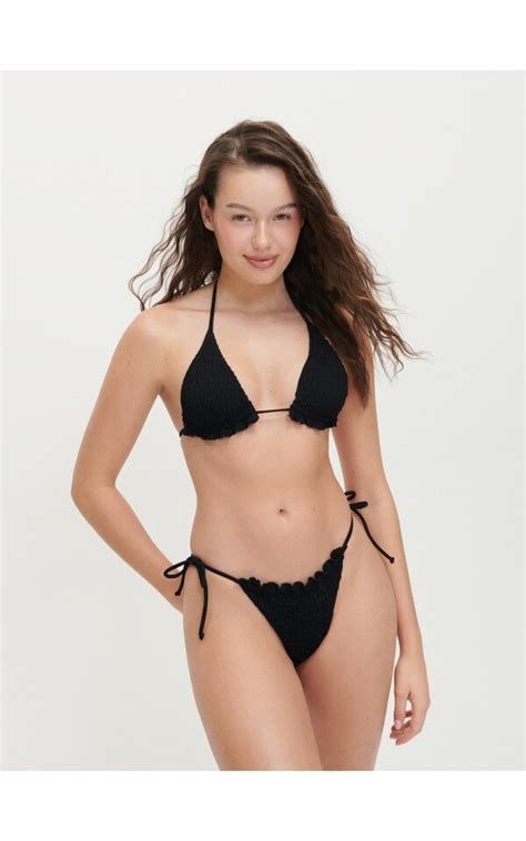 Czarna góra od kostiumu bikini ze strukturalnego materiału HOUSE U X