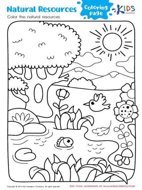 grade  natural resources coloring page worksheet