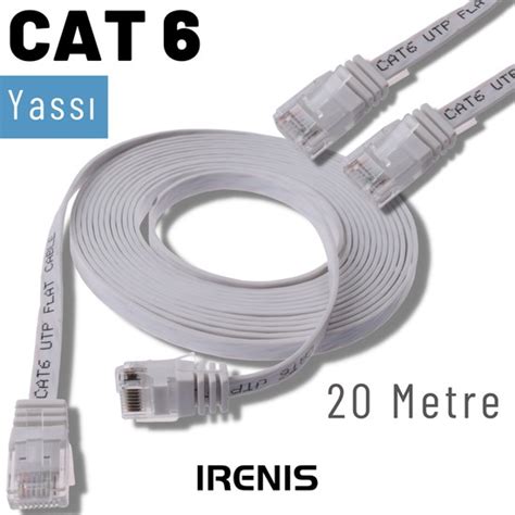 IRENIS 20 Metre Cat6 Kablo Yassı Ethernet Network Lan Ağ Fiyatı