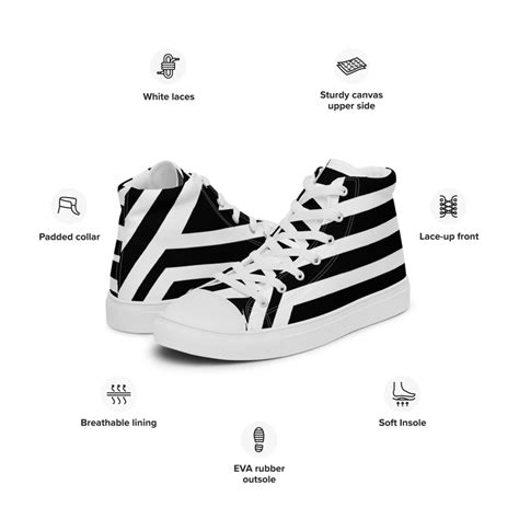 Black And White Mens High Top Canvas Shoes On Storenvy