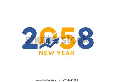 New Year 2058 Graph Chart Isolated Stock Vector Royalty Free