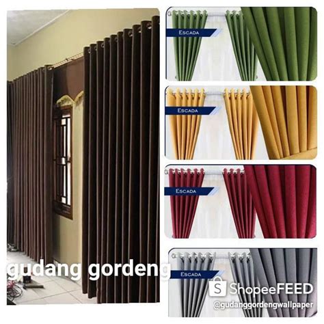 Jual Gorden Blackout Gordeng Polos Premium Serat Doff Lubang