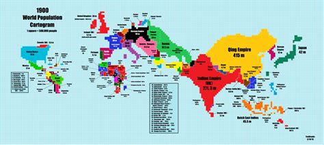 Populacao Mundial Em 1900 - The World’s population In 1900 - Vivid Maps