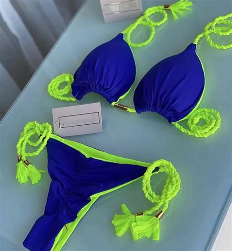 New Women Bikini Backless Rope Triangle Swimsuit Multicolor Walmart