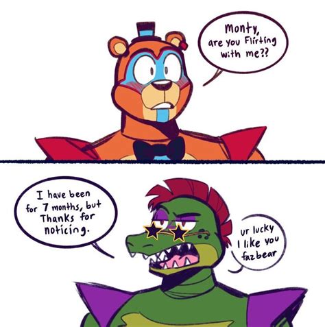 Fnaf Security Breach Freddy X Monty Yaoi 2🐻🐊💕 Fnaf Fnaf Comics Fnaf Funny