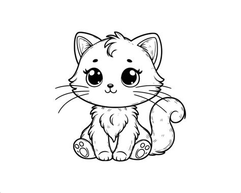 kitten coloring pages vector art icons  graphics