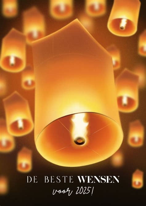 Moderne nieuwjaarskaart wensballon'beste wensen | Kaartje2go