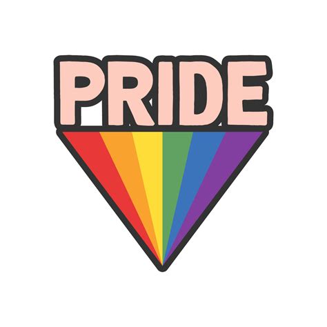 Pride Text With Rainbow Flag Badge Lgbt Symbol Gay Lesbian Bisexual Trans Queer Love