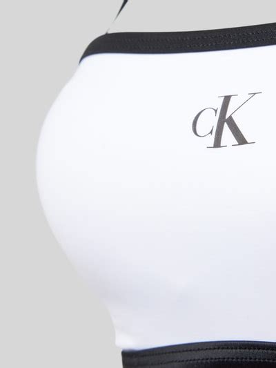 Calvin Klein Underwear Bikini Oberteil Mit Label Print Weiss Online Kaufen