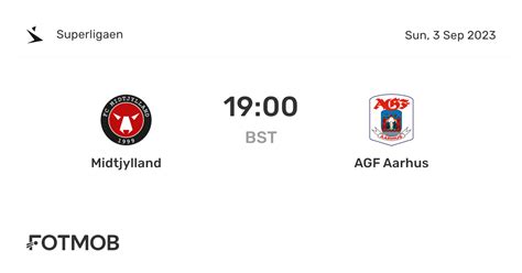 Classificações De Midtjylland X Agf Aarhus - Midtjylland vs AGF Aarhus - live score, predicted lineups and H2H stats.