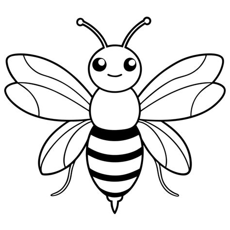 drawing   simple cute bee illustration  art  vector
