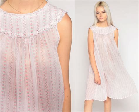 Strawberry Nightgown S Sheer Pink Lingerie Slip Dress Mini Pastel Shop Exile Tucson AZ