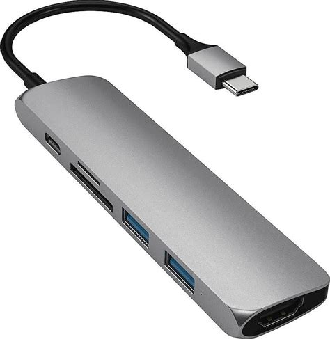 Satechi Slim Multi Port Adapter V2 With USB C PD 4K HDMI Micro SD