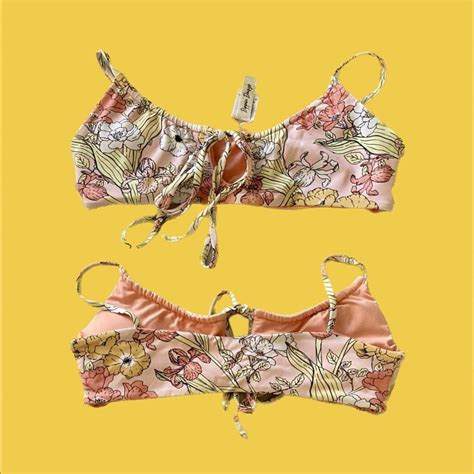 Dippin Daisy S Women S Pink And Cream Bikini And Tankini Tops Depop