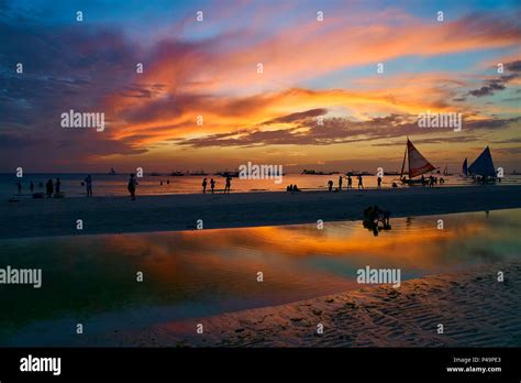boracay philippines beach party  res stock photography  images alamy