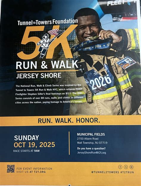 Team - Proud to announce the first annual Jersey Shore Tunnel to Towers 5k…and I am the Race