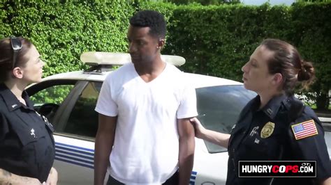 Black Rapper Gets Fucked By Two Horny Cops At The Hood In Outdoors After Getting Arrested Join