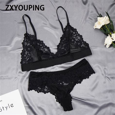 Zxyouping Set Women Lingerie Set Sexy Bra Panty Set Comfortable Breathable Lace Underwear
