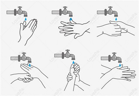 mga hakbang sa paghuhugas ng kamay ng publiko larawannumero ng