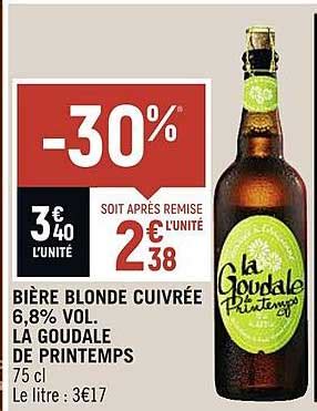 Promo Bi Re Blonde Cuivr E Vol La Goudale De Printemps Chez Spar Icatalogue Fr
