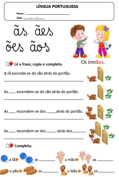 Atividades Com Ão Ãe Ã Ãos Ões Ães Ãos - ão ãe ãos ães | milrecursos