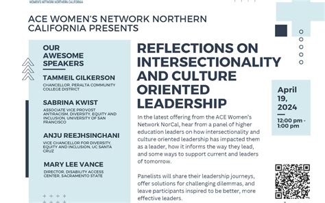 Reflections On Intersectionality And Culture Oriented Leadership Ace