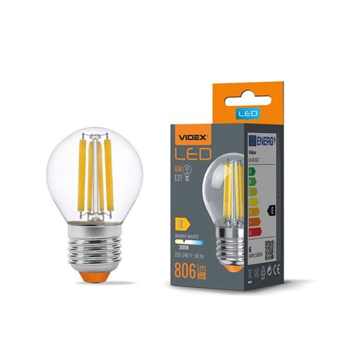 Żarówka kulka LED filament E27 G45 6W 3000K 806lm Videx Niska cena na