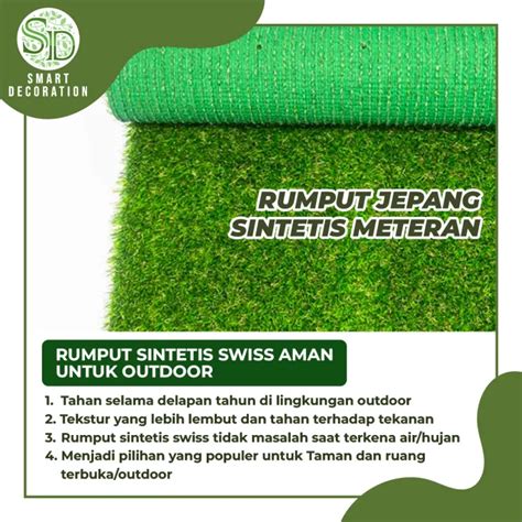 Rumput Sintetis Jepang Meter Tebal Cm Jenis Outdoor Kena Hujan