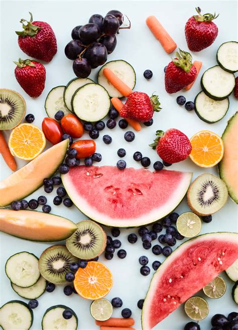 Download Caption: Assorted Fresh Fruits and Vegetables Wallpaper