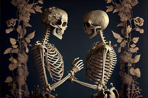 Premium AI Image | A pair of skeletons in a loving posture symbolizing ...