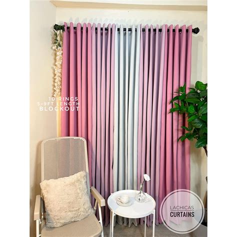 BLOCKOUT 3IN1 5IN1 Old Rose Nude Pink Combi High Quality Bedroom Home Curtains 10 RINGS 5