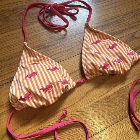 Orange And Pink Whale Triangle Bikini Top Size Depop
