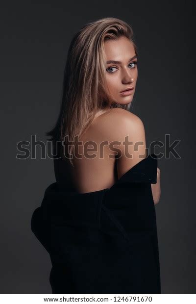 Fashion Model Nude Makeup Dark Background Stock Photo Shutterstock