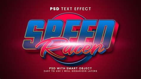 Effet De Texte D Speed Racer Style De Texte Modifiable Psd Premium