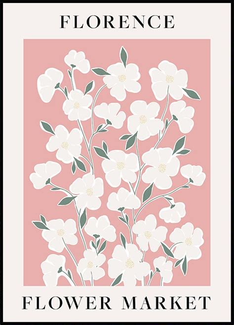 Flower Market Poster White Flowers Print Flower