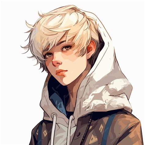 Diseño de ilustración de vector de personaje de estilo anime de hombre