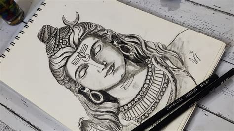 Sketch Of Mahadev Charcoal Pencil Youtube