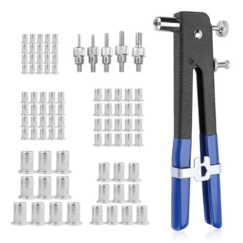 Pcs Hand Riveter Nut Rivet Gun Kit M M Manual Threaded Nut Rive