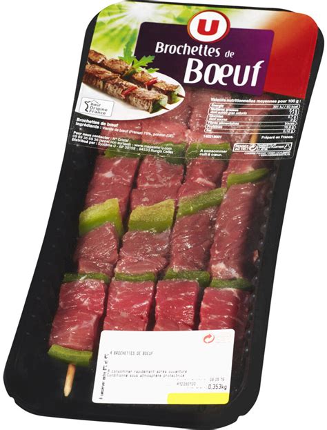 Brochette De Boeuf Nature U Pi Ces G